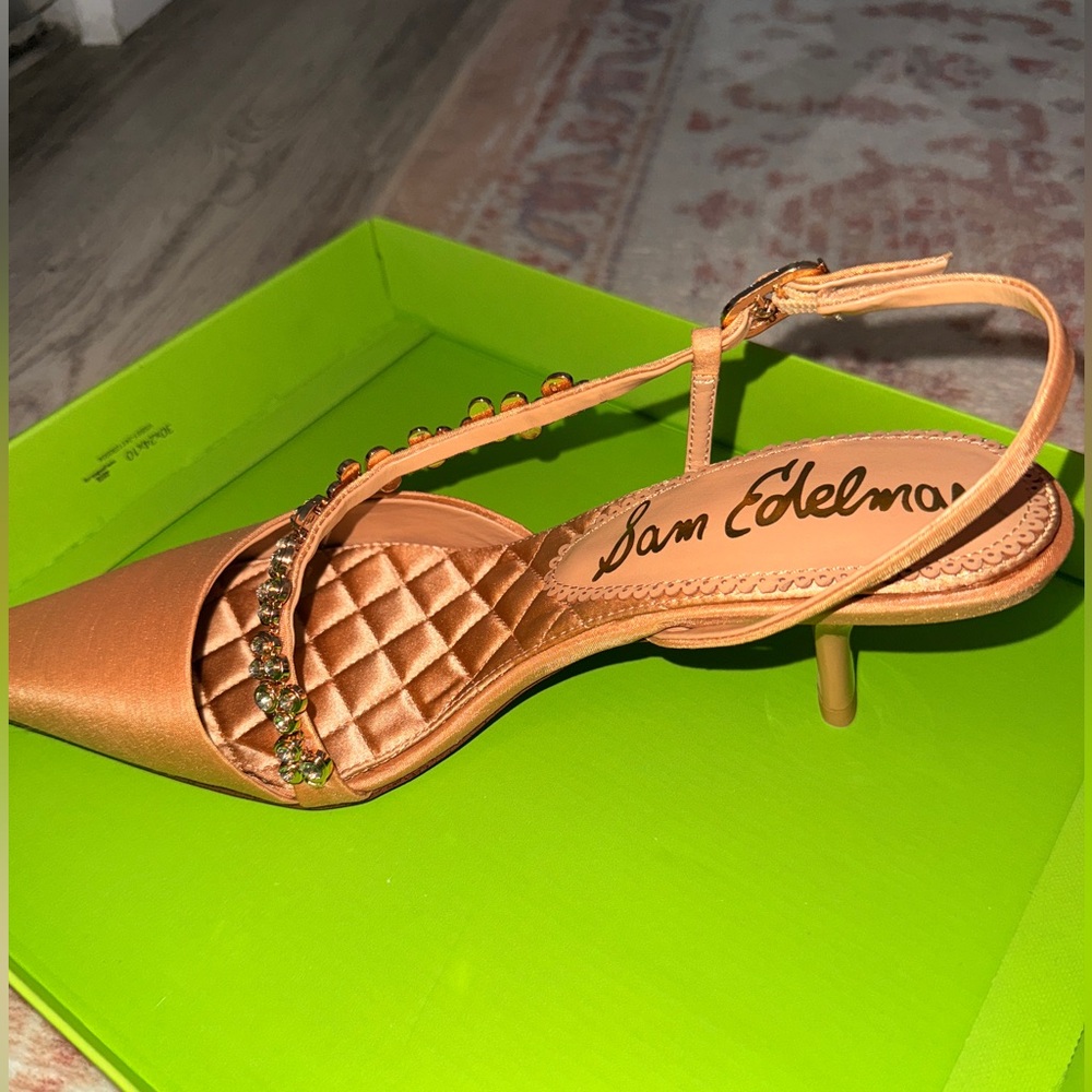 Brand New Sam Edelman Gold Slingback Heels